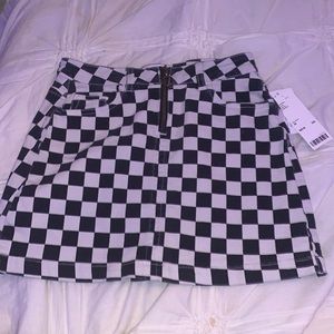 B&W checkered urban outfitters skirt
